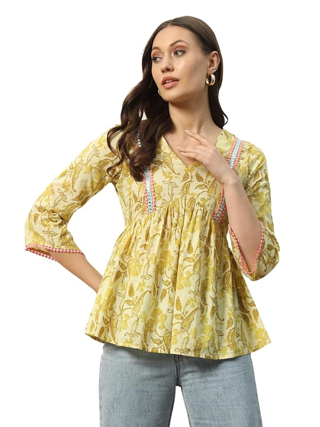 Mustard Meadow Peplum Top