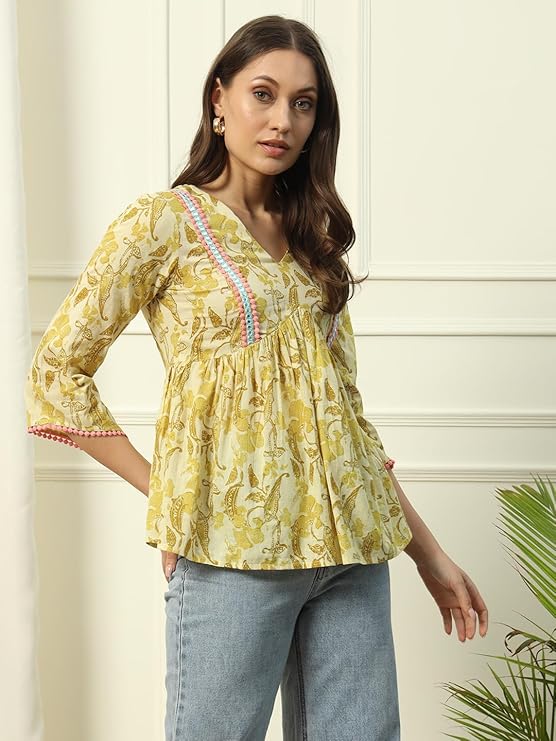 Mustard Meadow Peplum Top