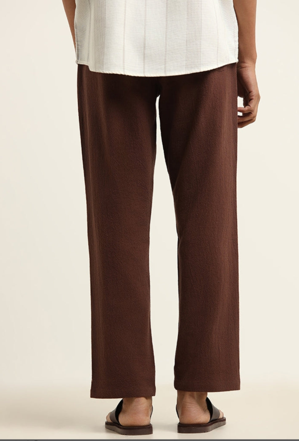 Brown Self-Patterned menswear Cotton Slim Fit Chinos