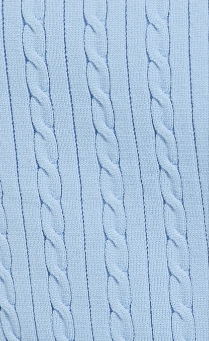 Giggle Haus – Braided Knit Johnny Collar Crop T-shirt!