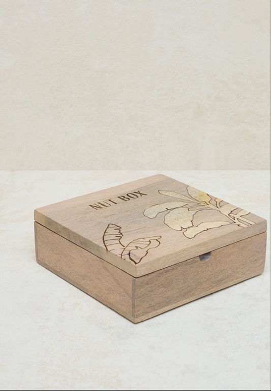 Giggle Haus Wooden Leaf Design Nut Box!