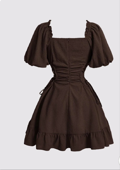 Mocha Ruffle Charm Dress
