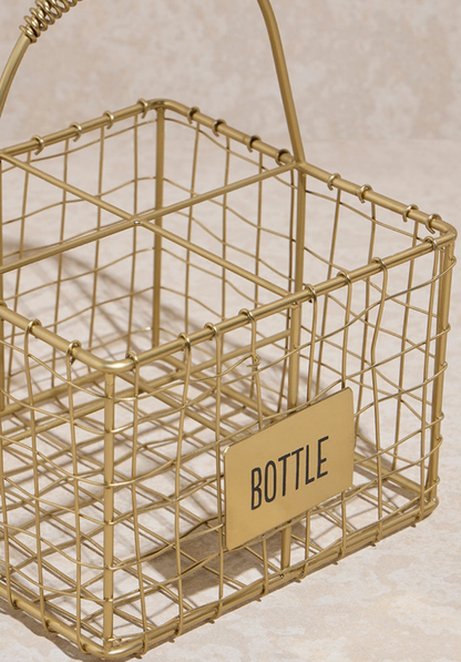 Giggle Haus Gold Wire Bottle Holder