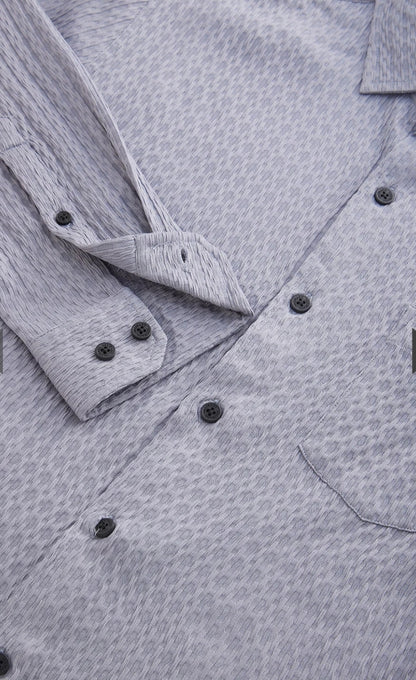 Textured Blue Cotton Shirt- casual shirt -mens wear
