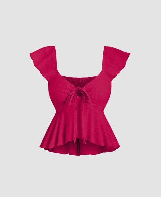 Giggle Haus Flowy Ruffle Peplum Top – A Flirty & Feminine Must-Have