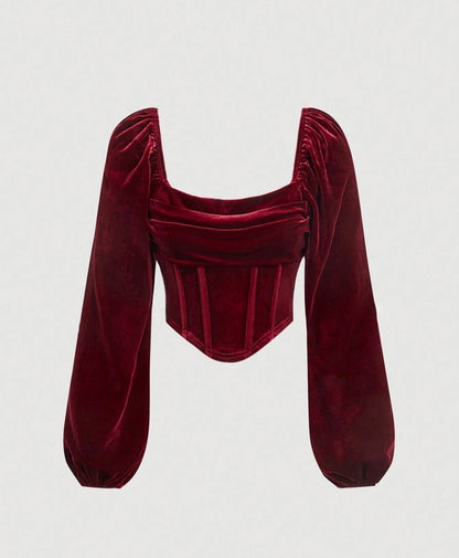 Giggle Haus Luxe Velvet Corset Top – Bold, Elegant & Unapologetically You!