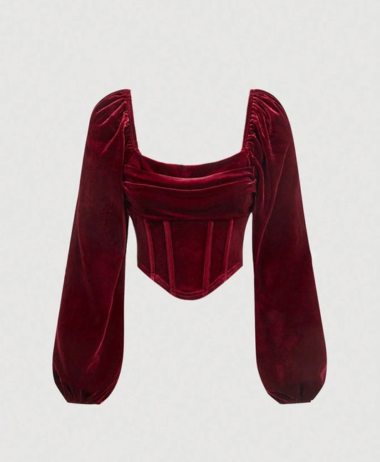 Giggle Haus Luxe Velvet Corset Top – Bold, Elegant & Unapologetically You!