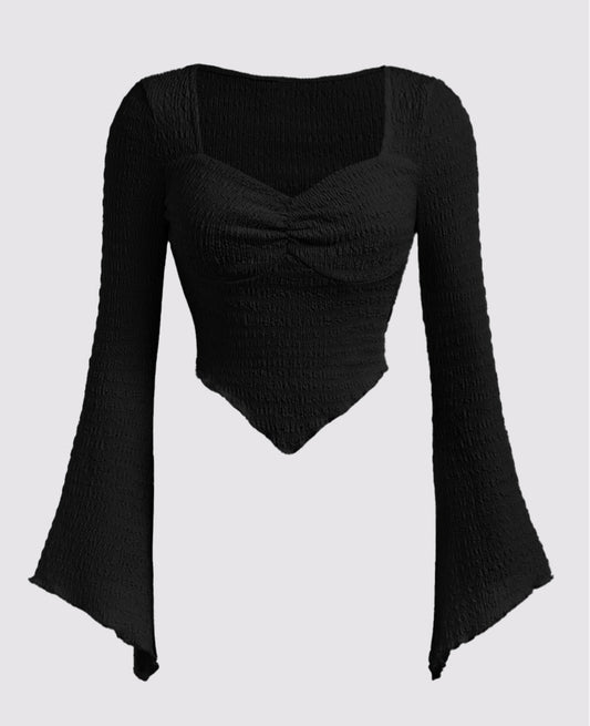 Giggle Haus Smocked Belle Sleeve Top – Elegance Meets Edge