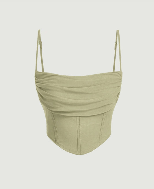 Giggle Haus Ruched Corset Top – Timeless Elegance with a Modern Edge!