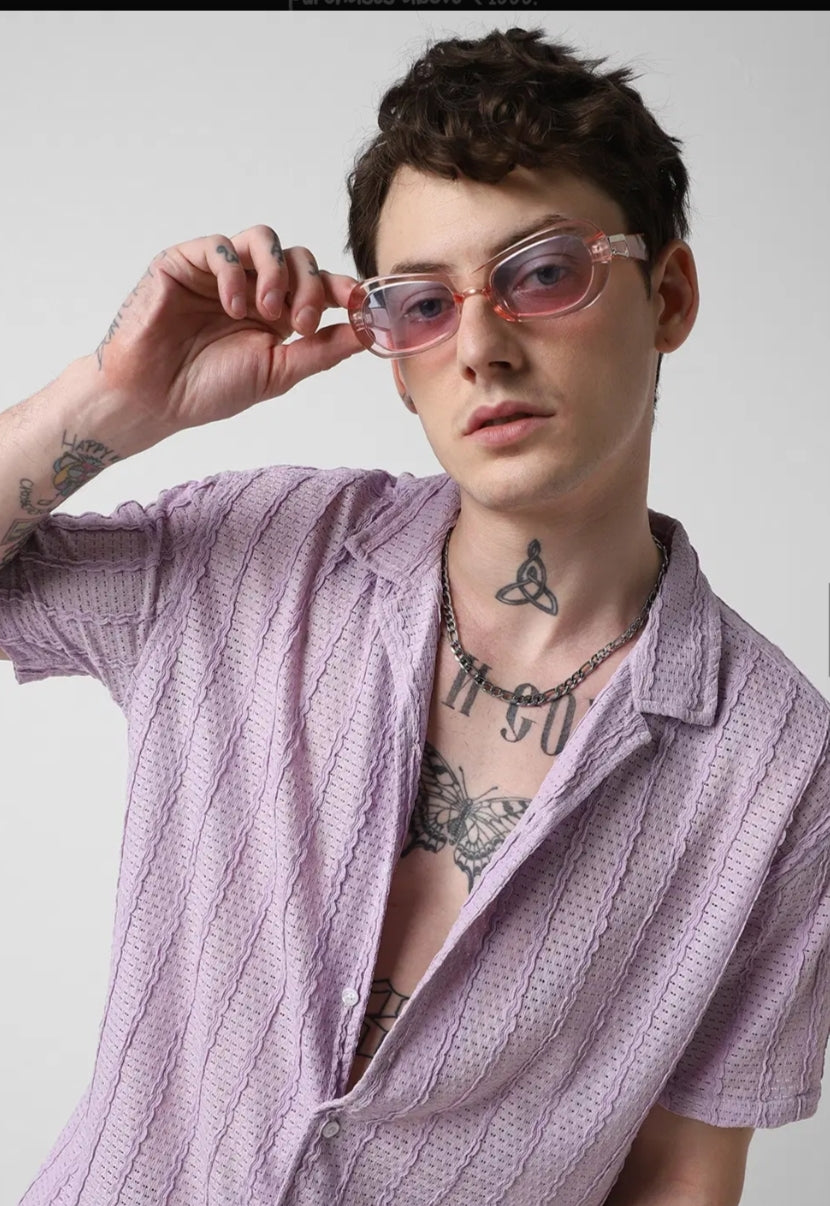 Giggle Haus Textured Relaxed Shirt – The Perfect Blend of Comfort & Style! Mens