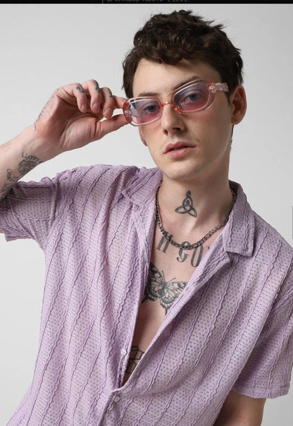 Giggle Haus Textured Relaxed Shirt – The Perfect Blend of Comfort & Style! Mens