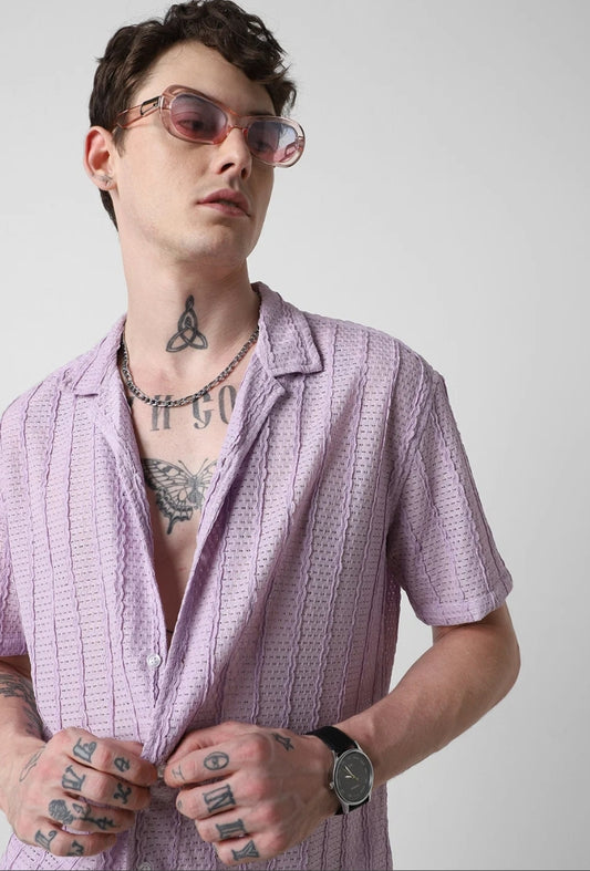Giggle Haus Textured Relaxed Shirt – The Perfect Blend of Comfort & Style! Mens