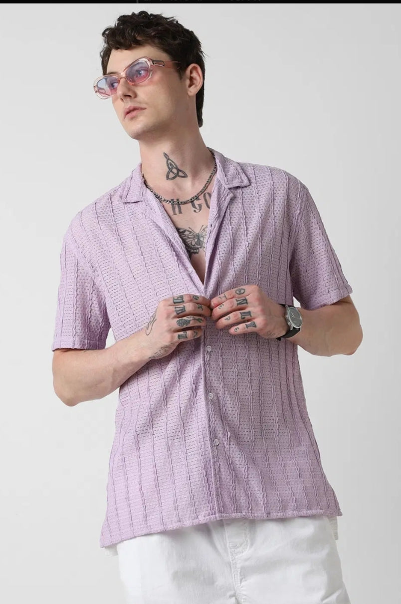 Giggle Haus Textured Relaxed Shirt – The Perfect Blend of Comfort & Style! Mens