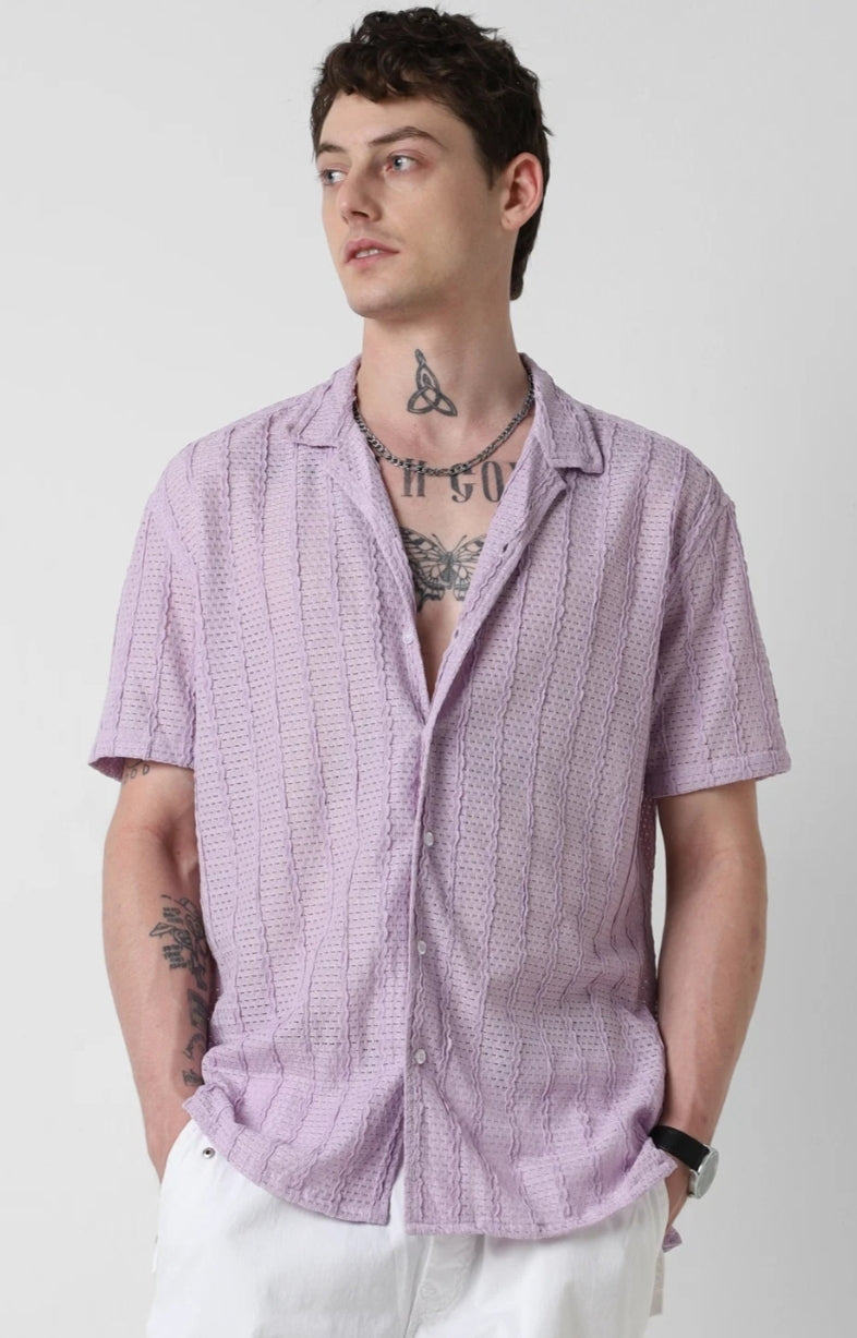 Giggle Haus Textured Relaxed Shirt – The Perfect Blend of Comfort & Style! Mens