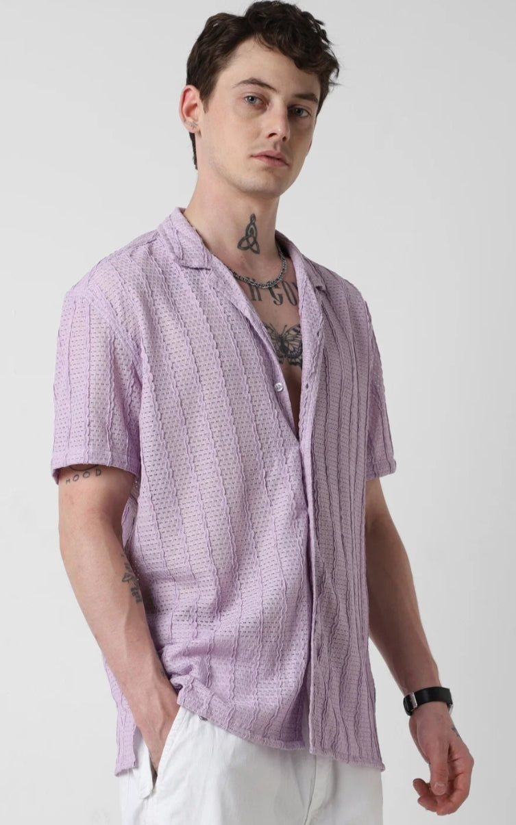 Giggle Haus Textured Relaxed Shirt – The Perfect Blend of Comfort & Style! Mens