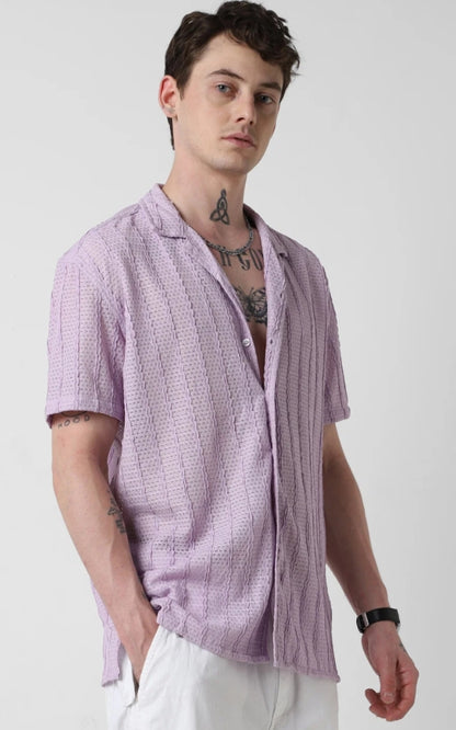 Giggle Haus Textured Relaxed Shirt – The Perfect Blend of Comfort & Style! Mens