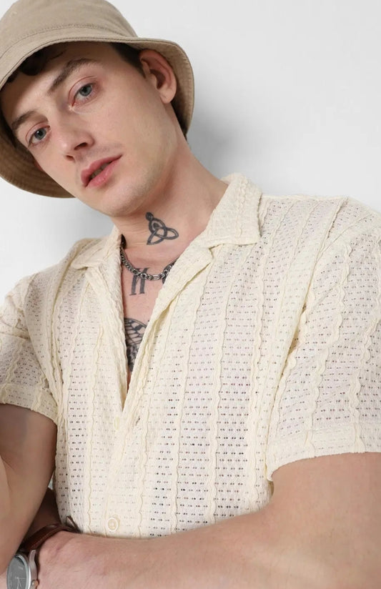 Giggle Haus Textured Relaxed Shirt – The Perfect Blend of Comfort & Style for mens