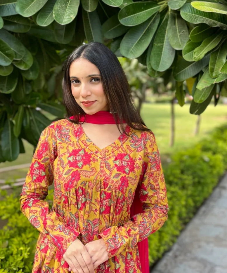 Yellow Floral Mohini Set.