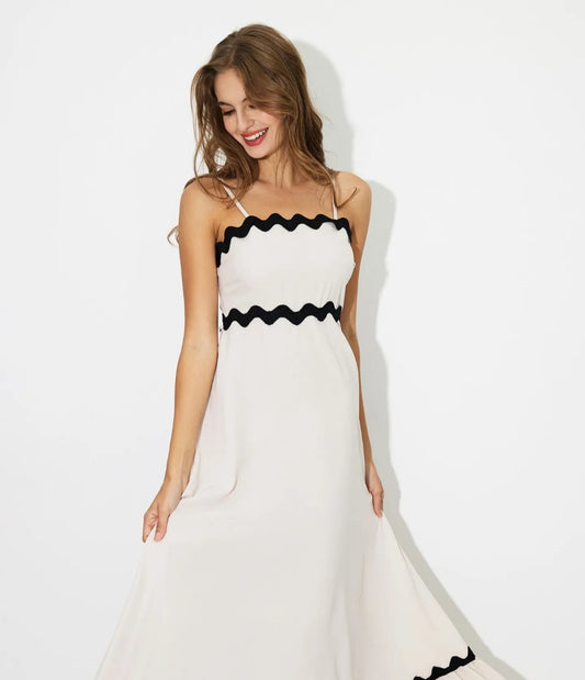 Wavy A line maxi full length