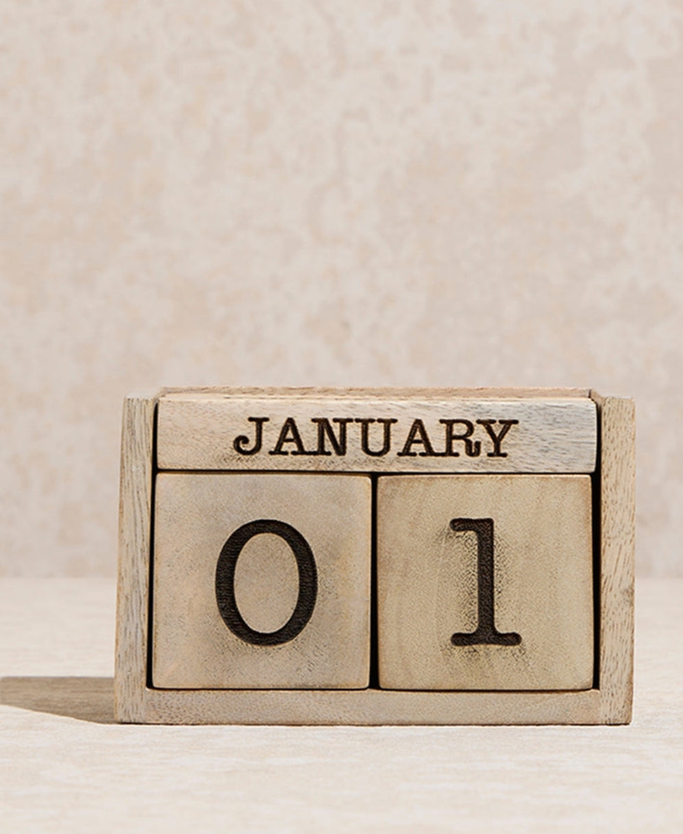 Aesthetic Home Beige Desk Calendar