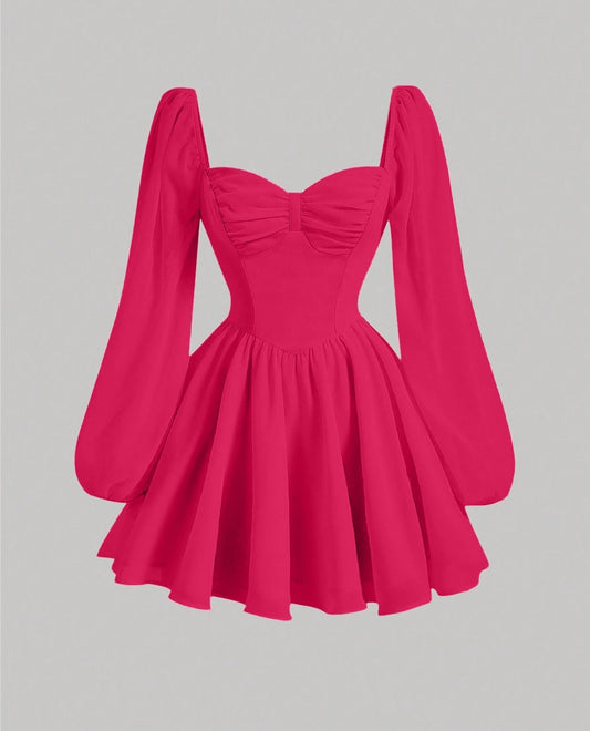 Lantern Sleeveed Date Night Dress
